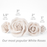Different sizes of White Rose Sugar Flower Cake Toppers for decorating wedding cake designs