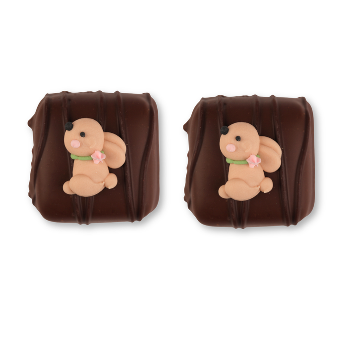 0.75 inch bunny royal icing decorations for Easter candy making, chocolate covered treats, and bakery desserts