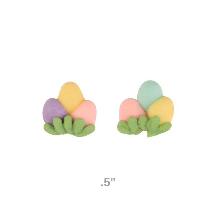 Edible Easter egg royal icing decorations for cookies, cupcakes, chocolate bark, and holiday treats