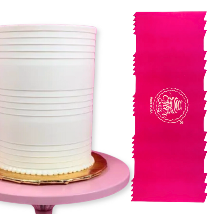 Discover our durable stripe cake icing comb scraper, perfect for cake decorating. Create smooth, textured, and patterned finishes on buttercream, fondant, and frosting. Ideal for bakers of all skill levels! Caljava