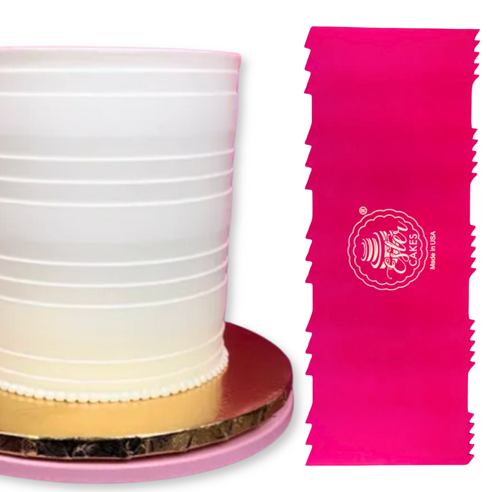Discover our durable stripe cake icing comb scraper, perfect for cake decorating. Create smooth, textured, and patterned finishes on buttercream, fondant, and frosting. Ideal for bakers of all skill levels! Caljava