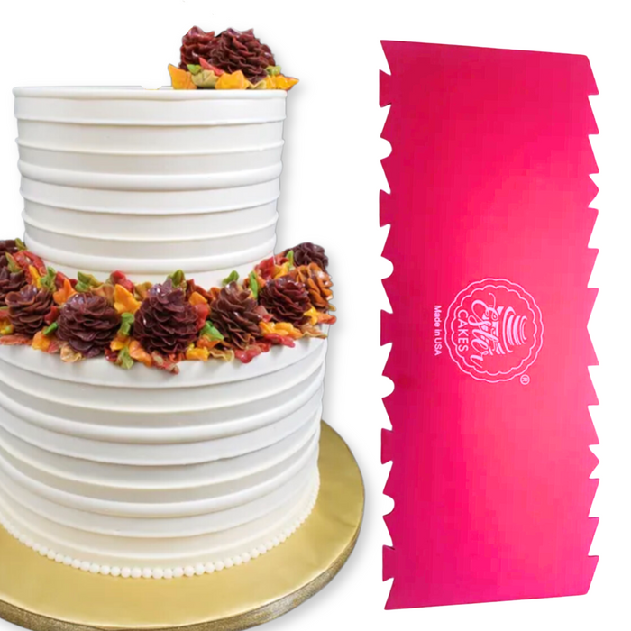Discover our durable stripe cake icing comb scraper, perfect for cake decorating. Create smooth, textured, and patterned finishes on buttercream, fondant, and frosting. Ideal for bakers of all skill levels! Caljava