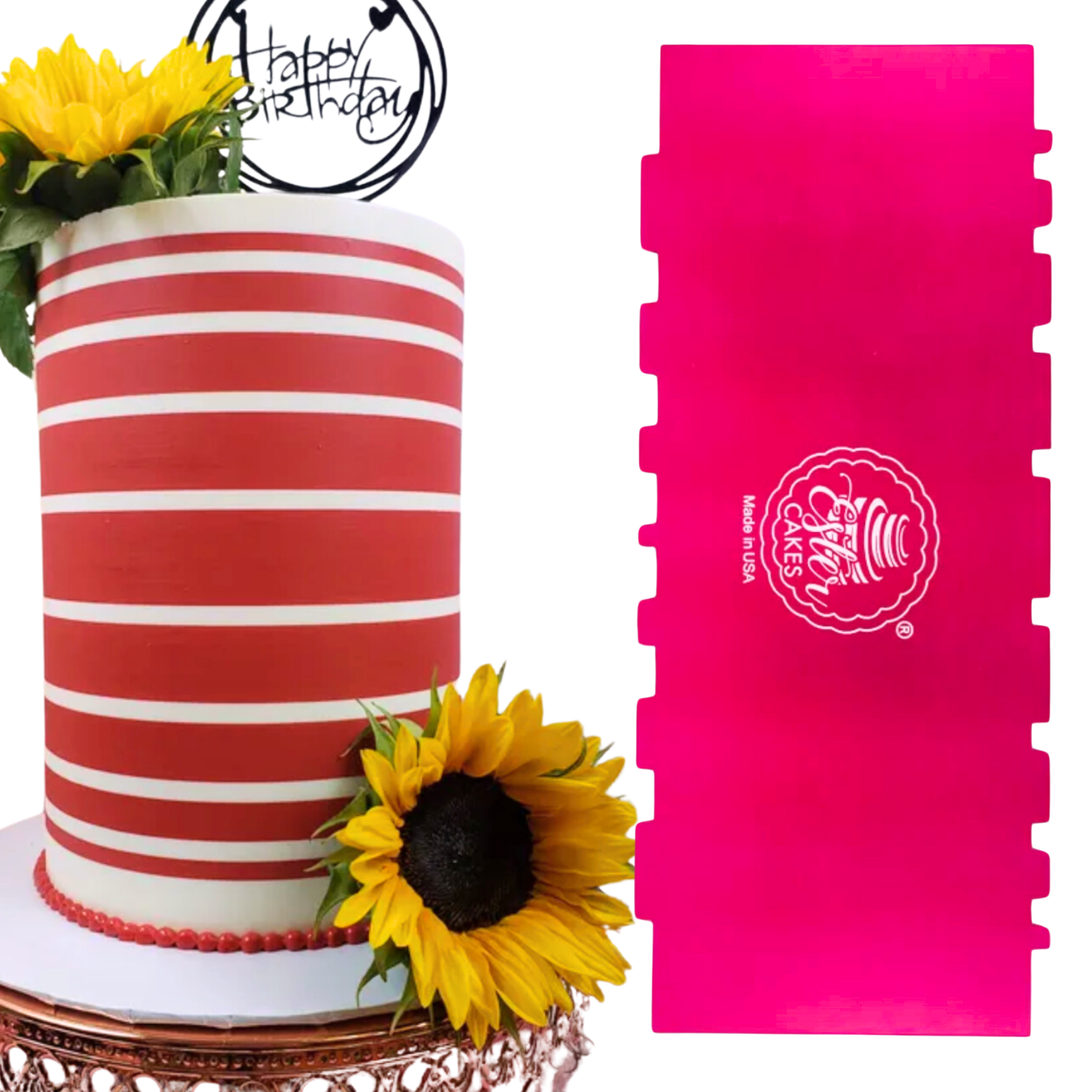 Center Stripe Cake Comb Icing Scraper