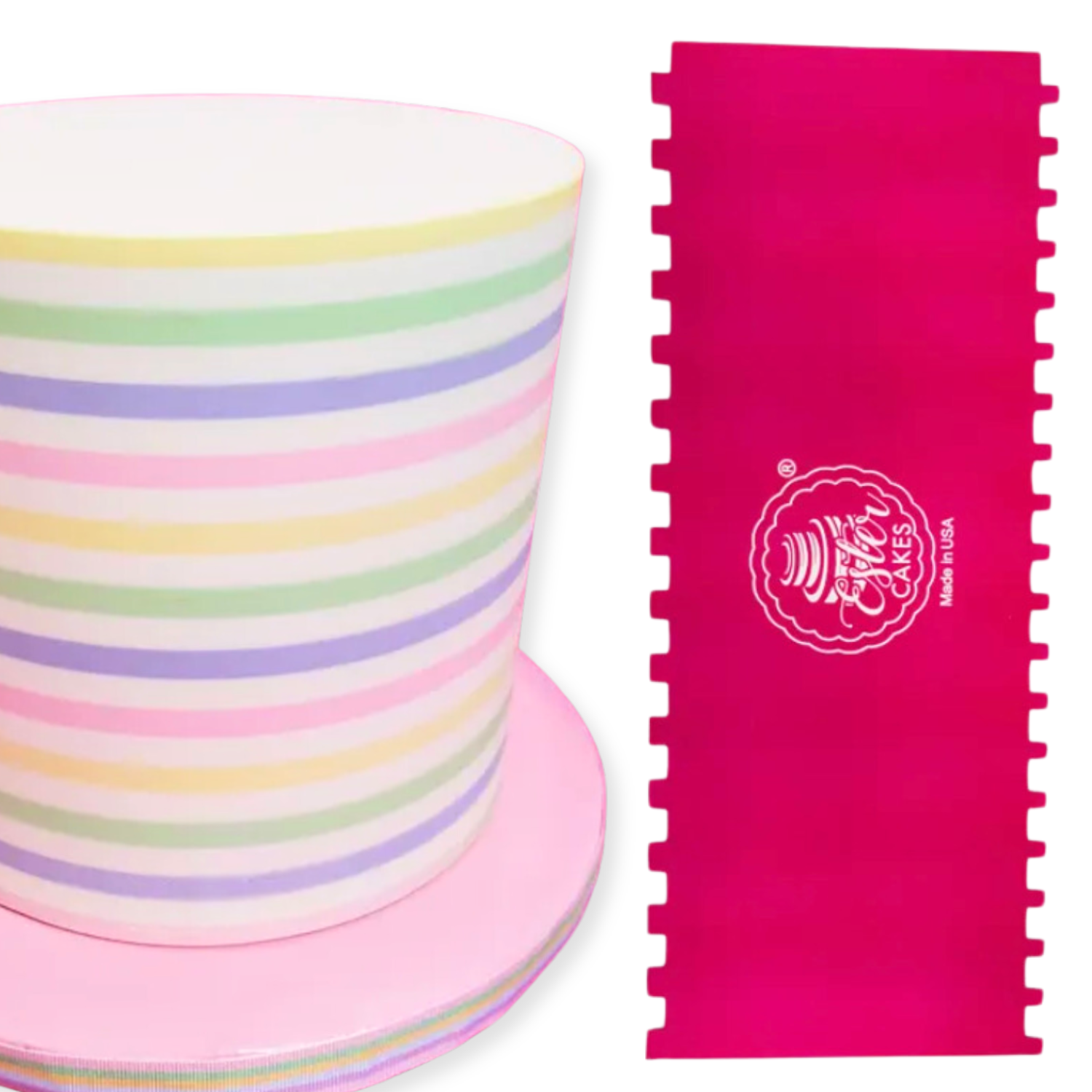 Pinstripe Cake Comb Icing Scraper