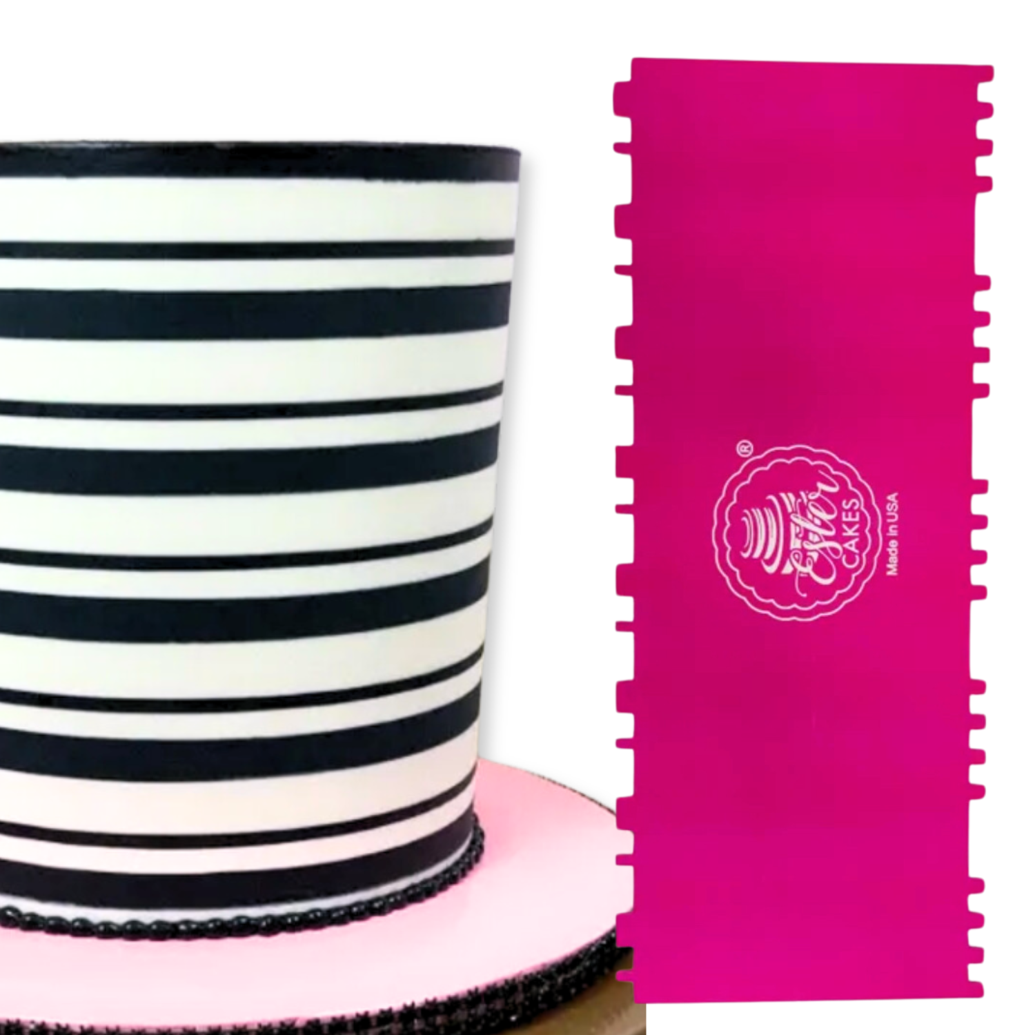 Candy Stripe Cake Comb Icing Scraper