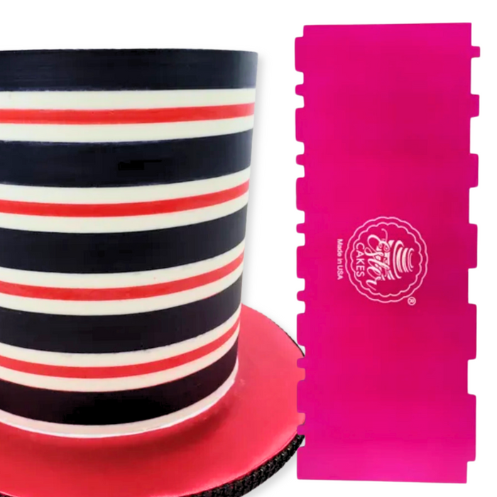 Discover our durable stripe cake icing comb scraper, perfect for cake decorating. Create smooth, textured, and patterned finishes on buttercream, fondant, and frosting. Ideal for bakers of all skill levels! Caljava