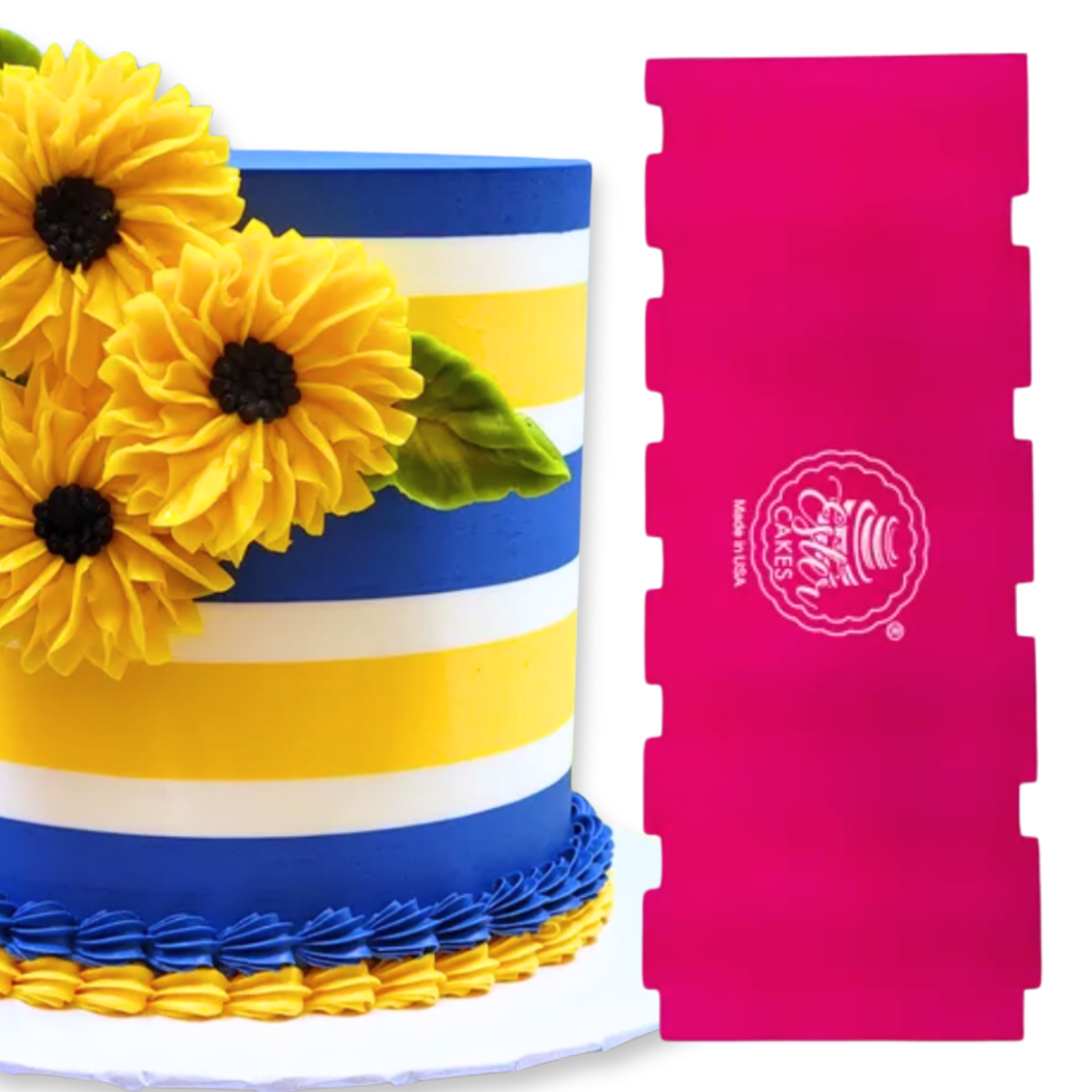 Cabana Stripe Cake Comb Icing Scraper