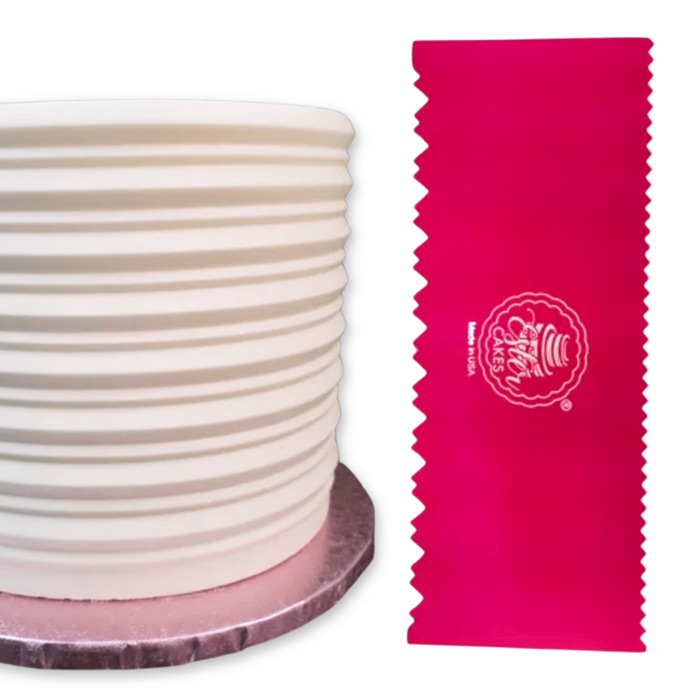 Discover our durable stripe cake icing comb scraper, perfect for cake decorating. Create smooth, textured, and patterned finishes on buttercream, fondant, and frosting. Ideal for bakers of all skill levels! Caljava