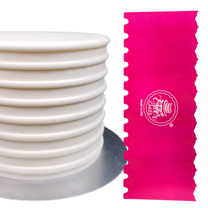 Discover our durable stripe cake icing comb scraper, perfect for cake decorating. Create smooth, textured, and patterned finishes on buttercream, fondant, and frosting. Ideal for bakers of all skill levels! Caljava