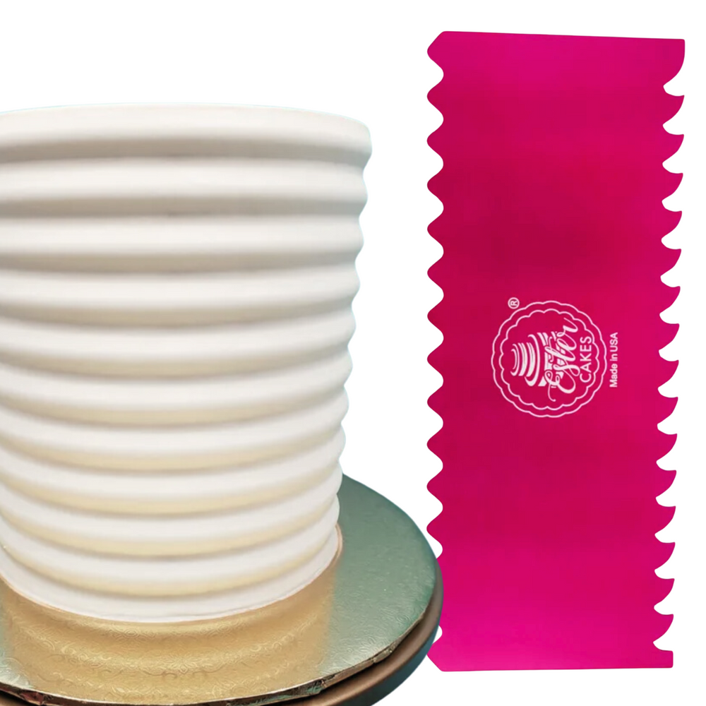 Discover our durable stripe cake icing comb scraper, perfect for cake decorating. Create smooth, textured, and patterned finishes on buttercream, fondant, and frosting. Ideal for bakers of all skill levels! Caljava