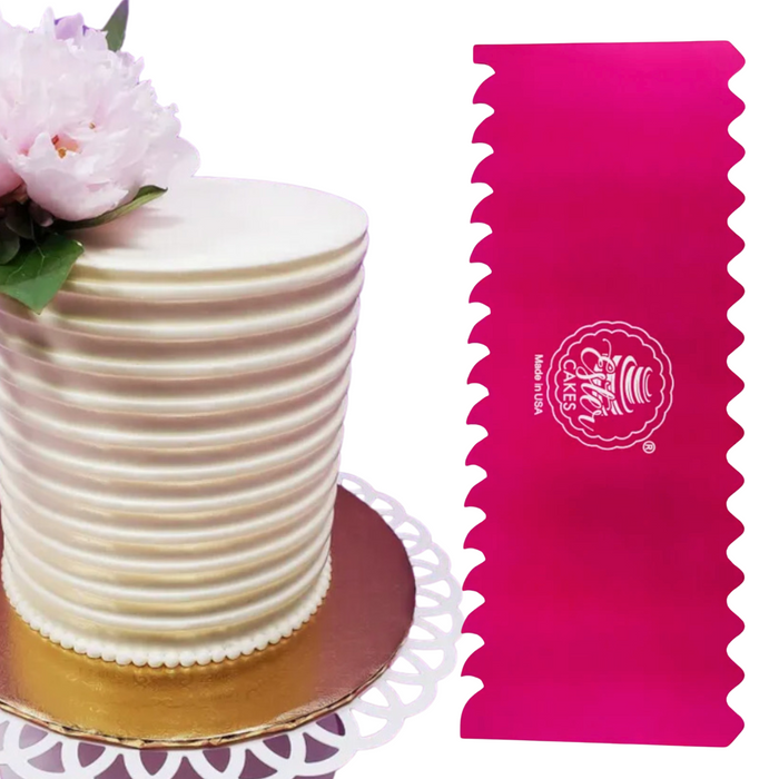 Discover our durable stripe cake icing comb scraper, perfect for cake decorating. Create smooth, textured, and patterned finishes on buttercream, fondant, and frosting. Ideal for bakers of all skill levels! Caljava