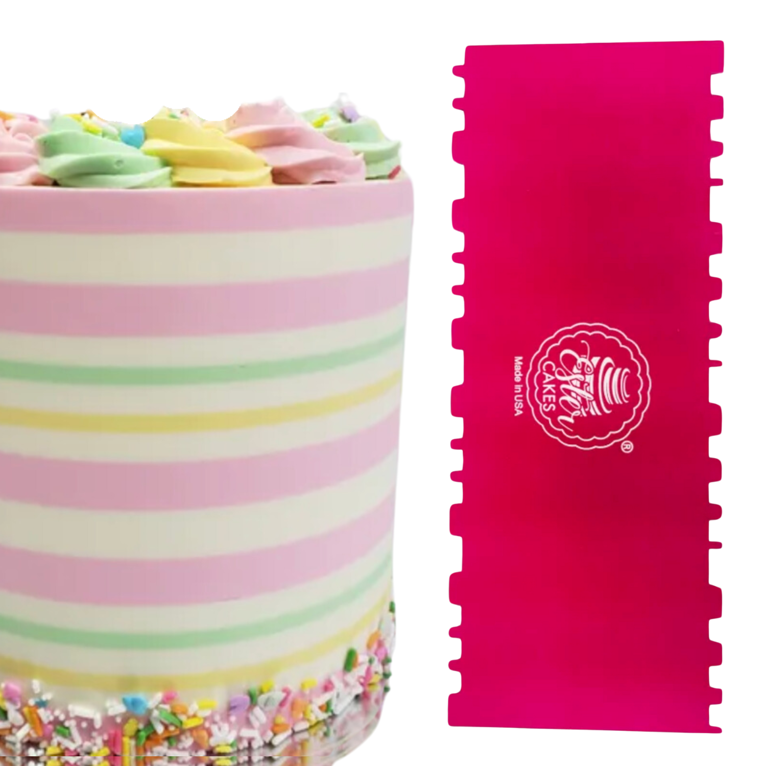 Candle Stripe Cake Comb Icing Scraper