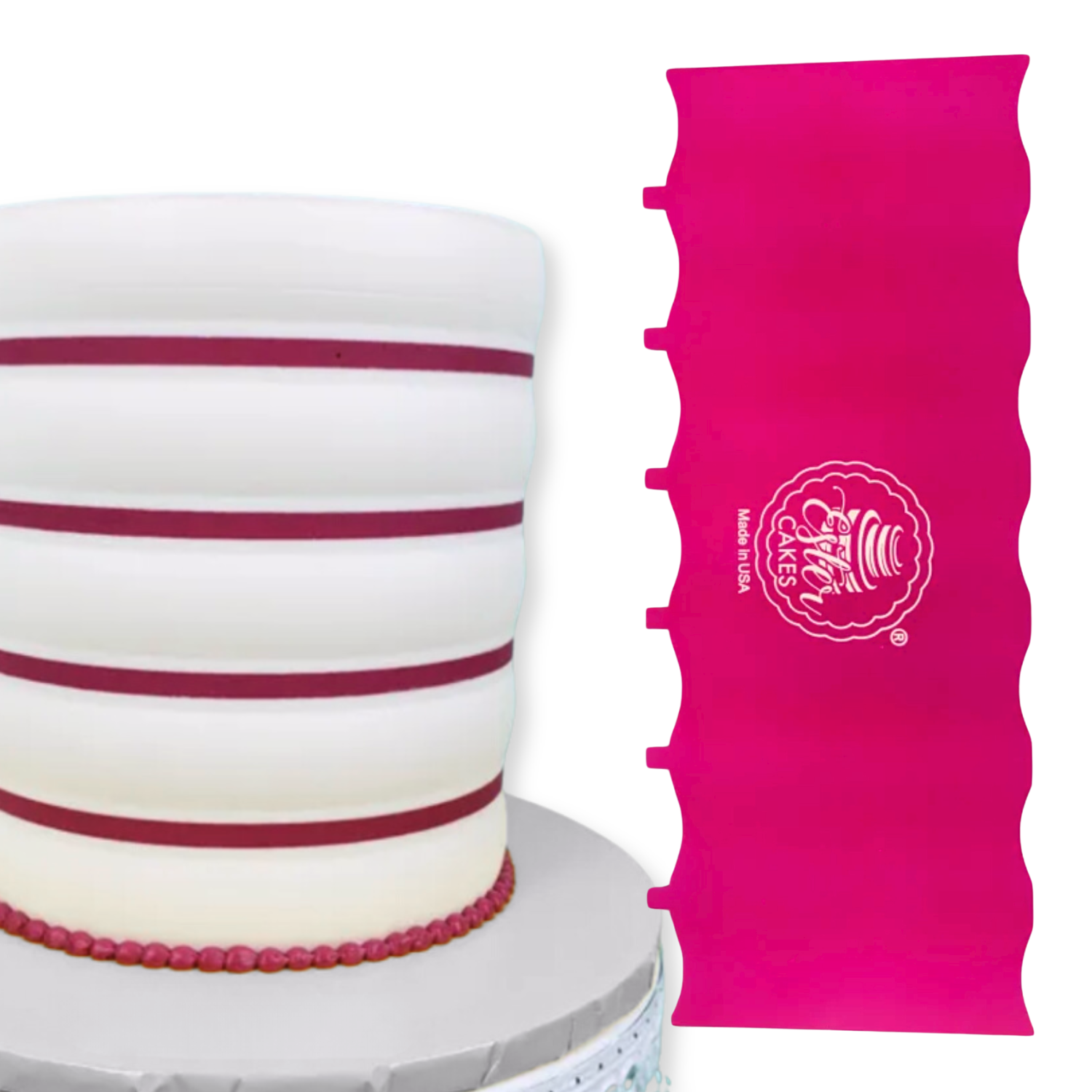 Round Stripe Cake Comb Icing Scraper