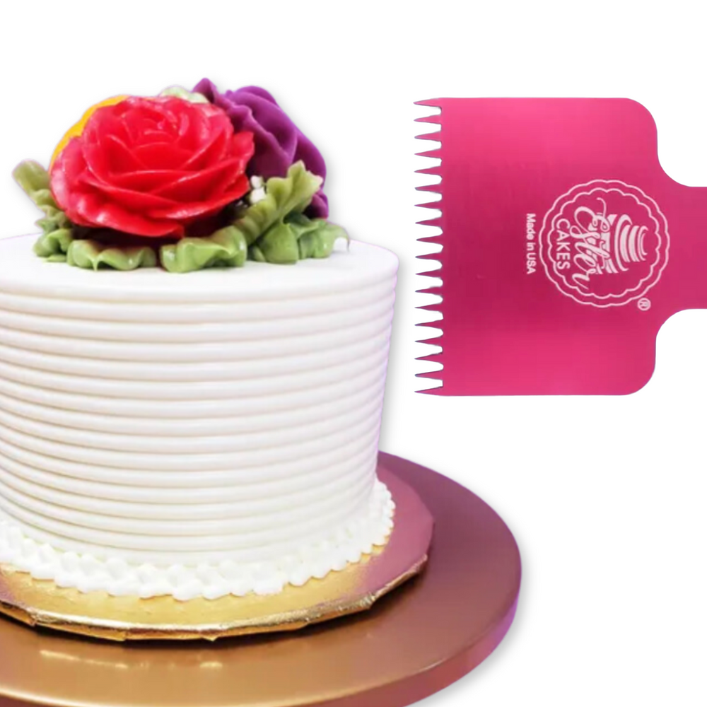 Metal cake comb for adding texture to your buttercream icing cakes. Caljava