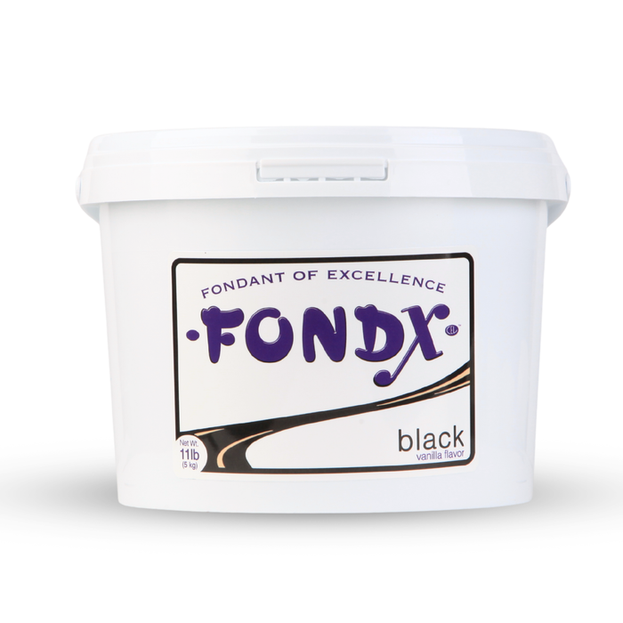 Large 5kg pack of FondX Black rolled fondant icing for professional cake decorating