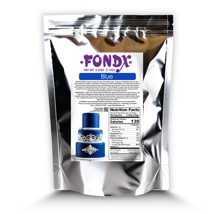 Blue Rolled Fondant by FondX best fondant for cake decorating your own wedding cakes and birthday cakes. Best fondant for professionals and begining cake decorators.