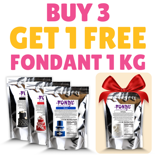 Buy 3 Get 1 FREE Rolled Fondant Icing from FondX for covering cakes and cake decorating from CaljavaOnline.