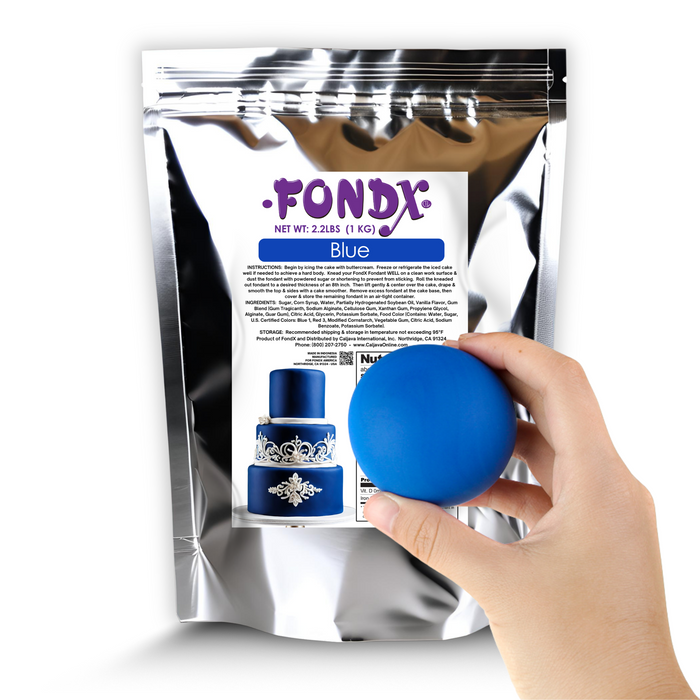 Blue Rolled Fondant Icing from FondX for covering cakes and cake decorating from CaljavaOnline. 2.2 lbs