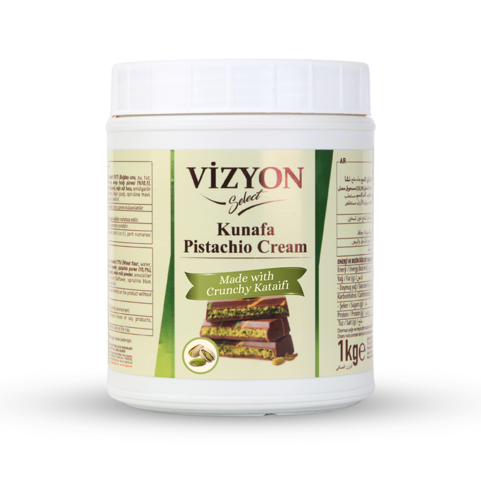 Ready-to-use kunafa pistachio cream Dubai chocolate filling for desserts and chocolates