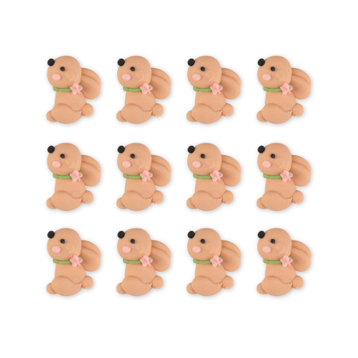 Mini bunny edible royal icing toppers for Easter chocolates, cookies, cupcakes, and spring dessert decorating