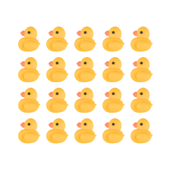Royal icing duck decorations for chocolate covered treats, cupcakes, and themed dessert displays by caljava