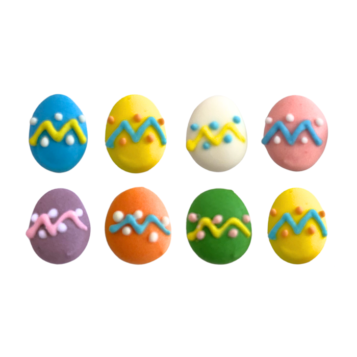 Mini pastel Easter egg royal icing decorations for cupcakes, cakes, and chocolates, 210 pieces kosher