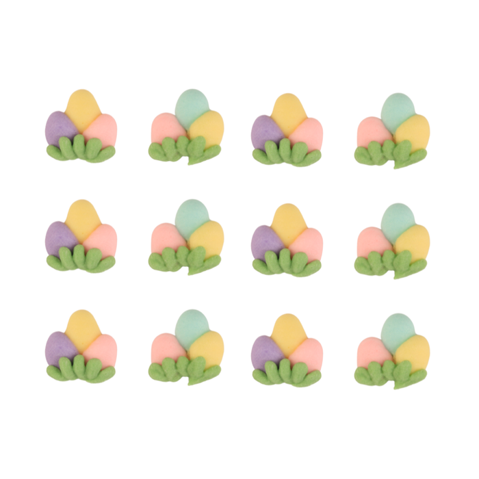 Mini Easter eggs royal icing toppers for decorating chocolates, cookies, cupcakes, and Easter candy treats