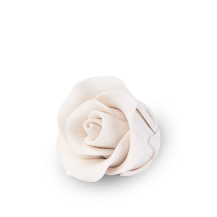 Handmade mini white rose sugar flower ideal for cupcake toppers