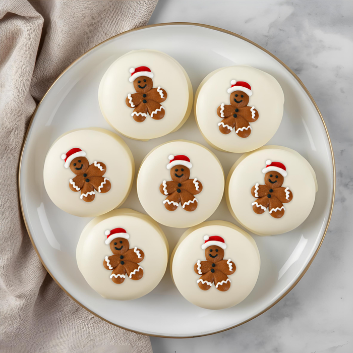 Gingerbread Man with Hat Royal Icing Decorations (Bulk)