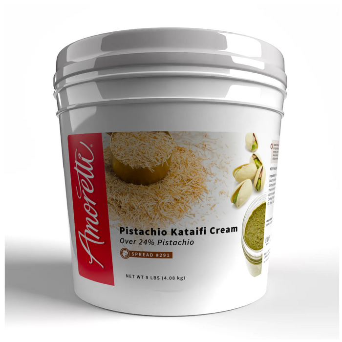 Pistachio Cream with Kataifi Filling for Dubai Chocolate Bars, Kunafa, and Baklava – Vegan, All-Natural Pastry Ingredient for Chocolatiers and Pastry Chefs by Amoretti distributed by Caljava