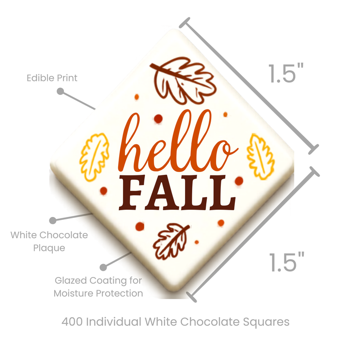 Chocolate Fall Plaque Toppers – Edible Chocolate Accents for Pastry Chefs & Catering