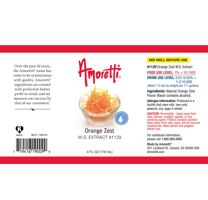 Premium orange zest extract for flavoring cakes, cupcakes, buttercream, cheesecake, macarons, cookies, and gourmet desserts.