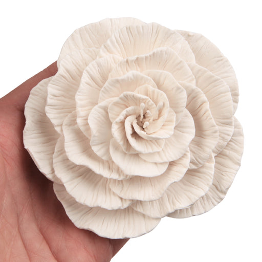 Handcrafted white drift rose gum paste cake topper, ready to use