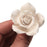 Handcrafted white sugar hybrid tea rose cake topper ready to place on cakes