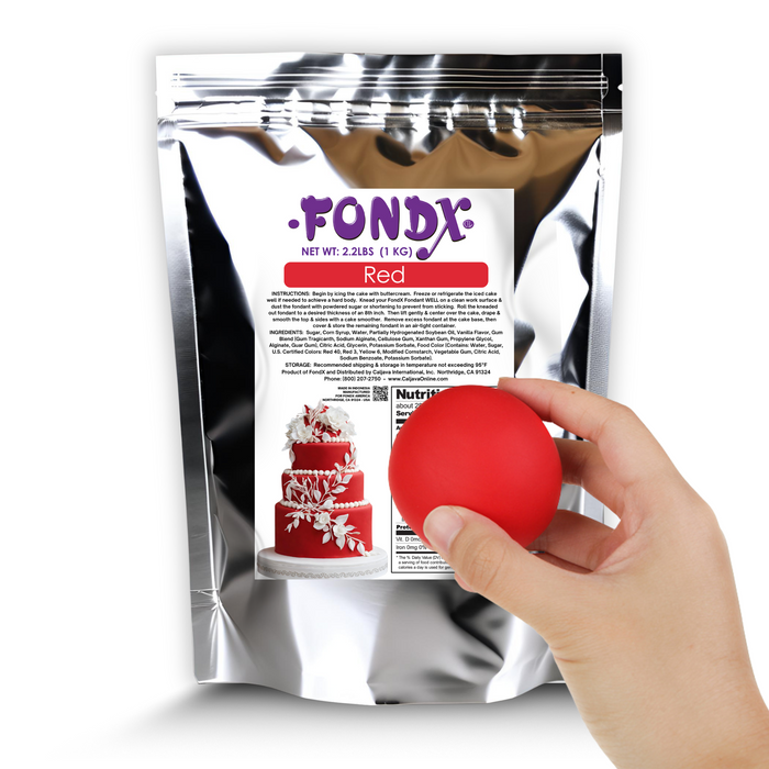 Red Rolled Fondant Icing from FondX for covering cakes and cake decorating from CaljavaOnline. 2.2 lbs
