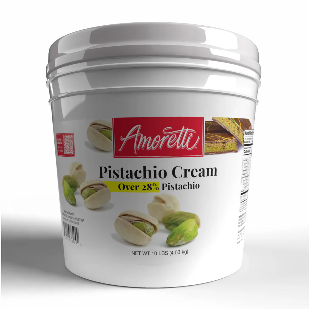 Premium Pistachio Cream Filling for Dubai Chocolate Bars, Kunafa, and Baklava – Vegan, All-Natural Pastry Ingredient for Chocolatiers and Pastry Chefs by Amoretti distributed by Caljava