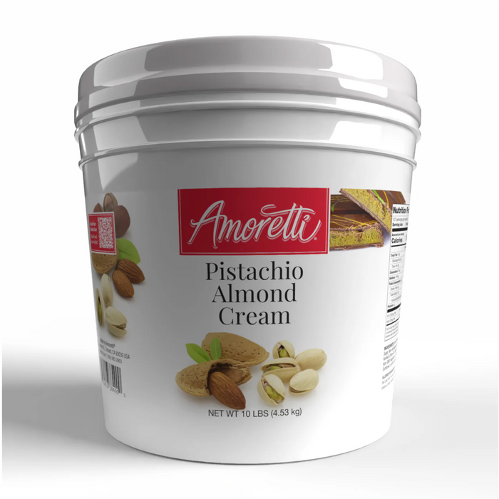 Premium Pistachio Almond Cream Filling for Dubai Chocolate Bars, Kunafa, and Baklava – Vegan, All-Natural Pastry Ingredient for Chocolatiers and Pastry Chefs by Amoretti distributed by Caljava