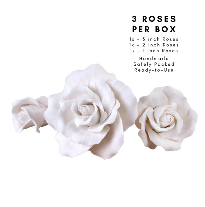 Assorted Size Garden Roses - White