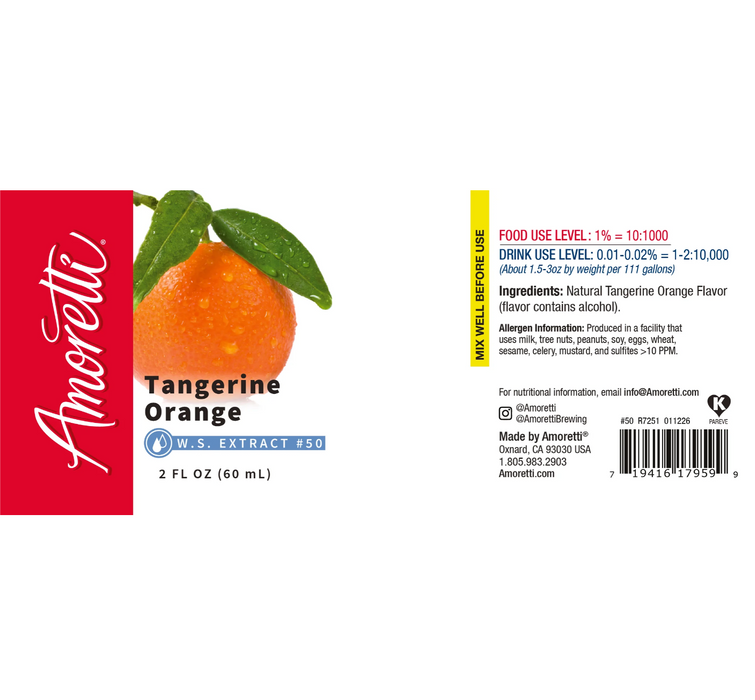 Tangerine Orange Extract Water Soluble by Amoretti