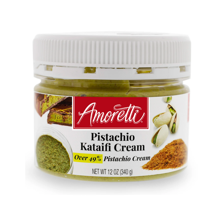 Amoretti Pistachio Cream with Kataifi Filling for Dubai Chocolate.