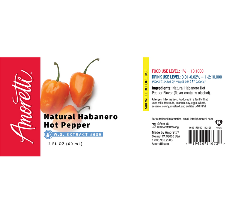 Habanero Hot Pepper Extract Water Soluble by Amoretti