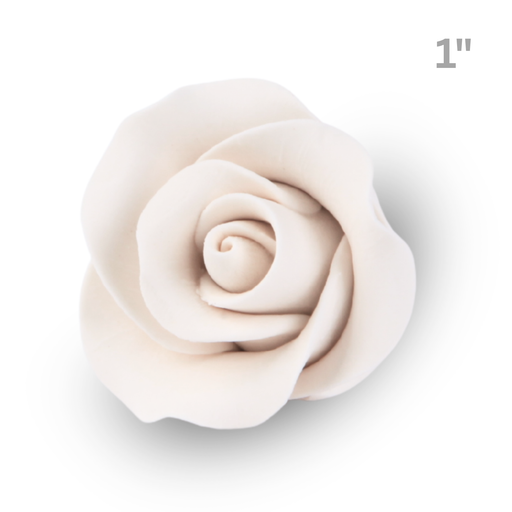 Edible small white rose sugar flower used for cake and cupcake decoration