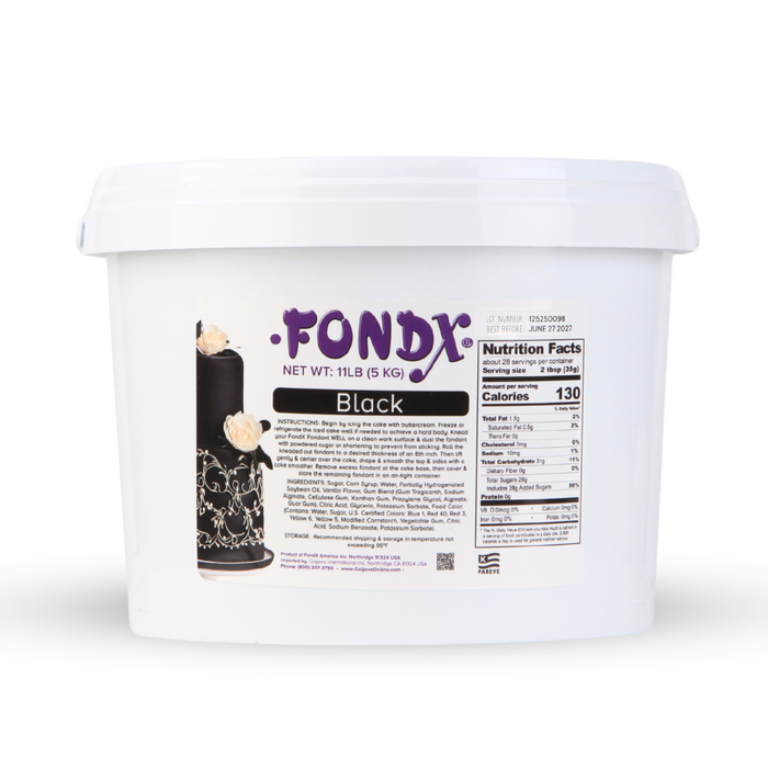 Smooth Black FondX rolled fondant ready to roll and cover cakes