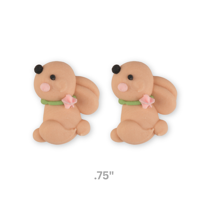 Tiny bunny royal icing decorations for Easter candy molds, chocolates, bakery sweets, and edible dessert toppers