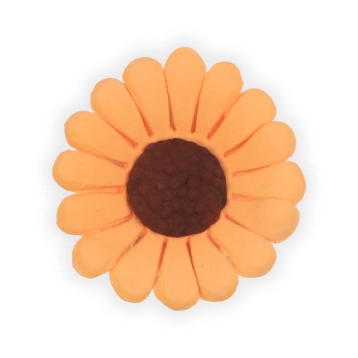Unwired sunflower blossoms handmade from gum paste for cake decorating by Caljava