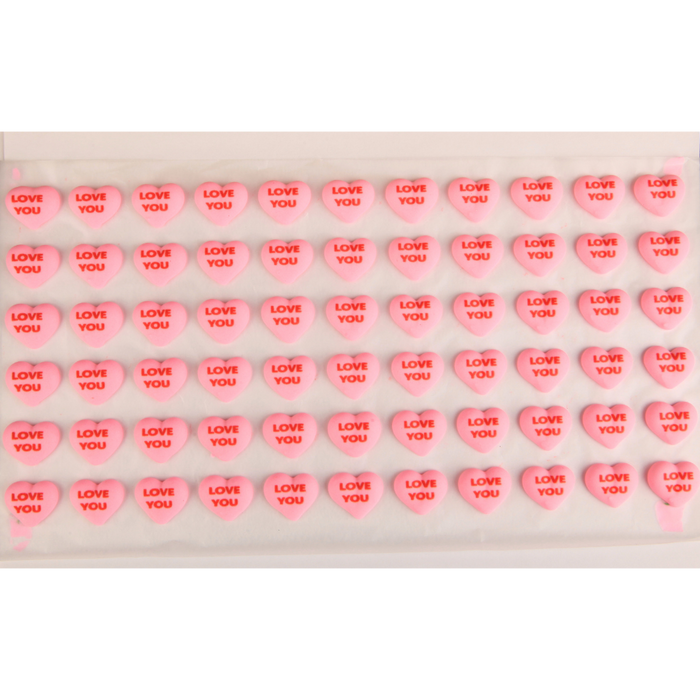 Edible icing conversation hearts designed for chocolatiers and Cookie Makers to enhance Valentine’s Day chocolate collections by Caljava