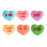 Ready-to-use royal icing conversation hearts for decorating Valentine’s chocolates, bonbons, and candy treats by Caljava.