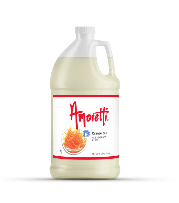 Highly concentrated water-soluble orange zest flavoring for commercial bakeries, beverage manufacturers, ice cream, and dessert applications.
