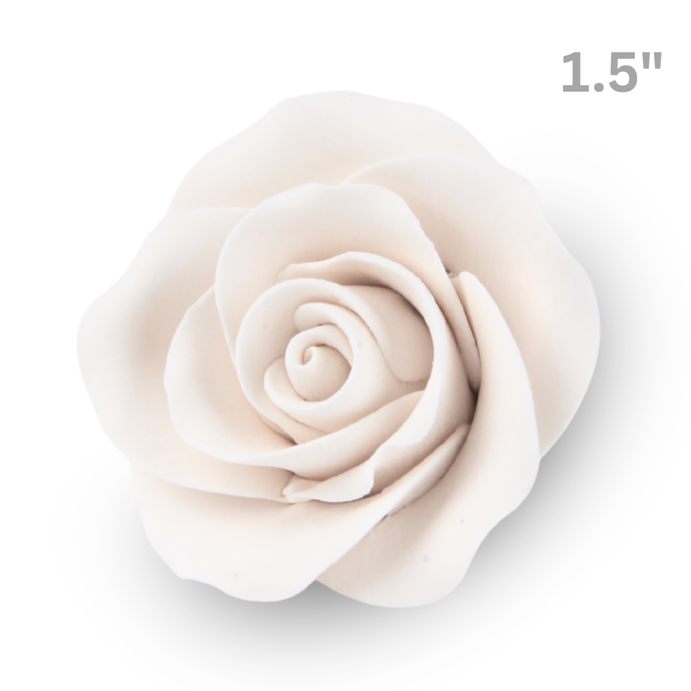 Mini white rose sugar flower topper for elegant cake designs