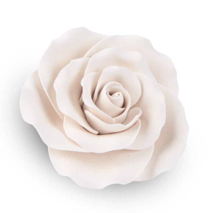 Realistic handmade white tea rose sugar flower cake topper ideal for wedding cakes by Caljava